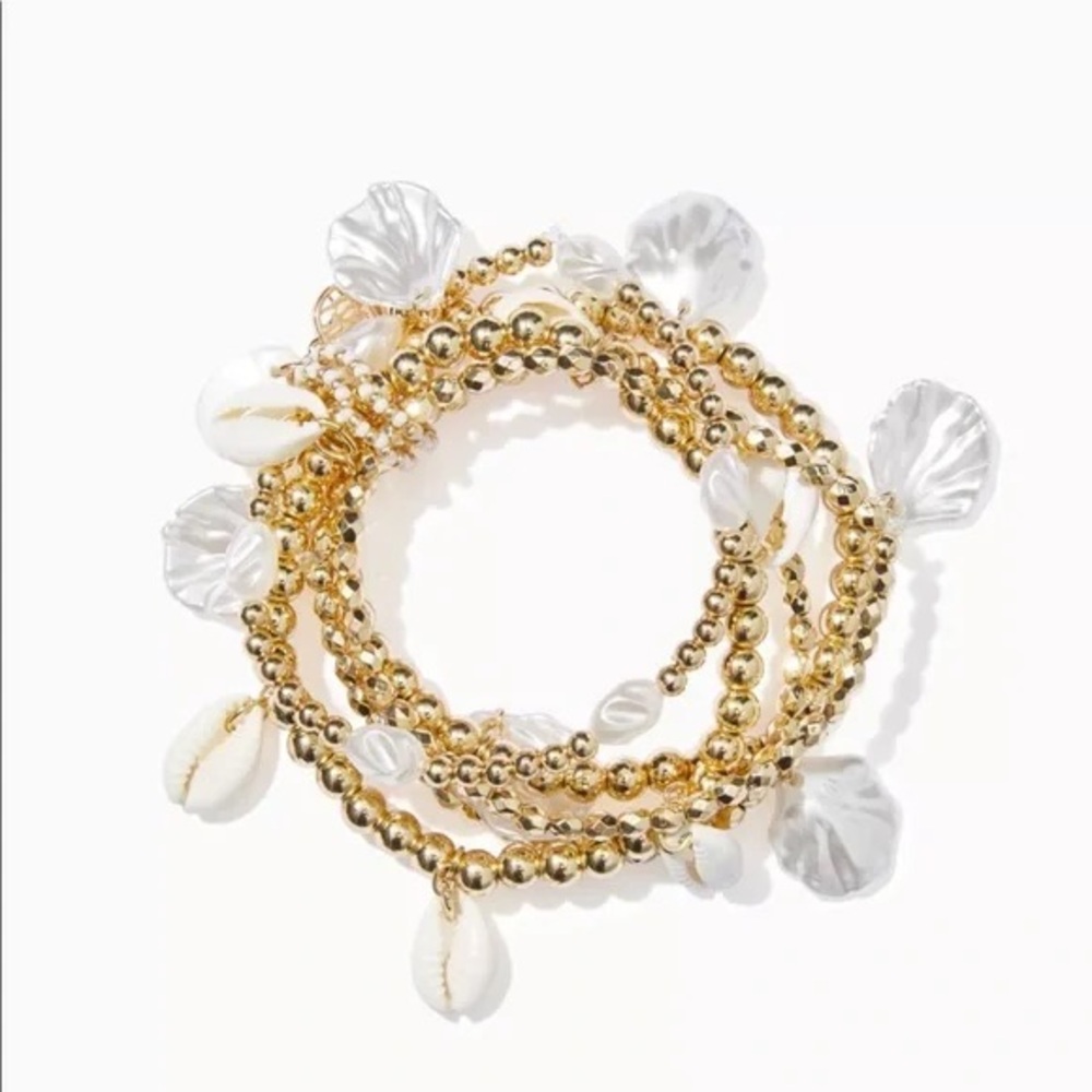 Lilly Pulitzer Gold and White Beaded Bracelet